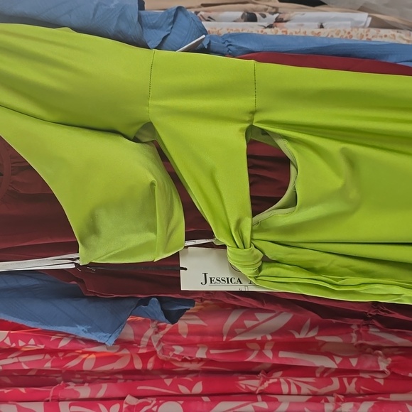 Kiwi Stretch Jersey Prom Dress - Picture 3 of 6